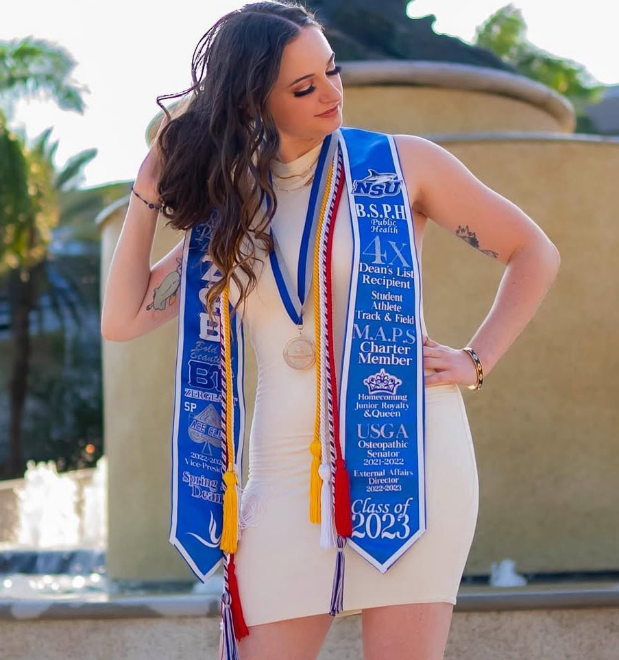 Glitter Trim Graduation Stole- CUSTOM